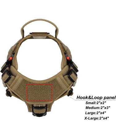 Icefang Tactical Dog Harness - Large, Reflective Brown - 2X Metal Buckle, MOLLE Vest with Handle, Front Leash Clip - No Pulling, Hook and Loop Panel - Best for Working Dogs - Buy Online on SooperMarket.com