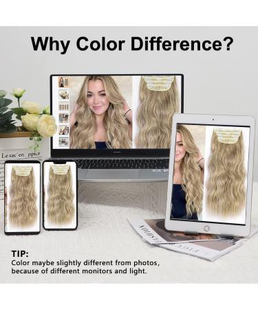 ALXNAN Clip in Long Wavy Synthetic Hair Extension 20 Inch Dirty Blonde - 4PCS Thick Double Weft Hairpieces for Women - Buy Online on SooperMarket.com