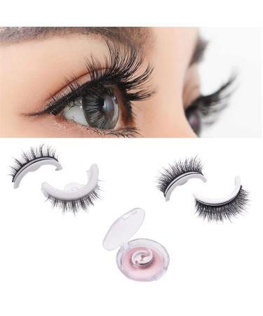 2 pairs of reusable self -adhesive eyelashes natural multiple reversible adhesive -free false eyelashes eyelashes without glue self -adhesive eyelashes (Thick)