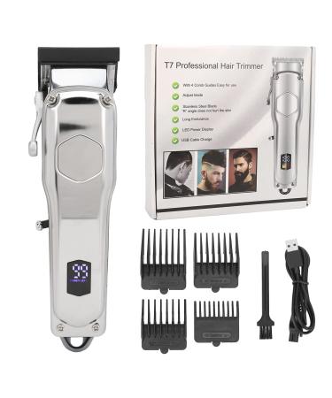Electric Hair Trimmer Beard Trimmer Rechargeable Low Noise Digital Display Cordless Beard Hair Clipper with Combs for Men