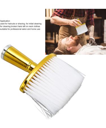 Neck Face Duster Brush Yellow Neck Duster with Electroplated Handle for Hair Cutting Skin Friendly Soft Bristles Brush for Removing Loose Hair Barber Cleaning Brush for Salon Home - Buy Online on SooperMarket.com
