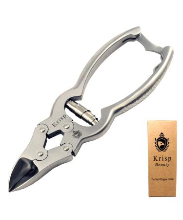 Toenail Clippers for Thick Ingrown Toenails - Heavy Duty Surgical Grade Stainless Steel Fingernails Clipper Cutter Trimmer Nail Cutters for Men Seniors Adults Podiatrist Chiropodist Tool Krisp Beauty