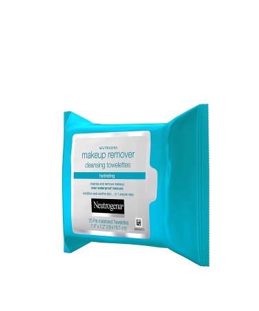 Neutrogena Hydrating Makeup Remover Wipes - 25ct Pack | Alcohol-Free Facial Cleansing Towelettes for Conditioning Skin, Removing Makeup & Waterproof Mascara - Buy Online on SooperMarket.com