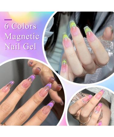 MEET ACROSS Glass Cat Eye Gel Polish Set - Colorful Magnetic UV Nail Polish for DIY Manicure | Soak Off Transparent Gel Kit - Buy Online on SooperMarket.com