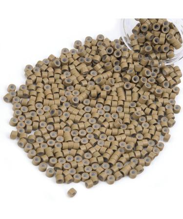 Vlasy 600 Pcs Silicone Micro Rings for I Tip Hair Extensions 4mm Micro Nano Beads Micro Links Hair Beads (Light Brown) Micro-4mm-600Pcs Light Brown