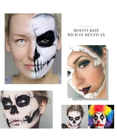 Clown White Face Paint Makeup Kit - Professional 100g Foundation Cream for Halloween & Special Effects - Includes Brush & Sponge - Buy Online on SooperMarket.com