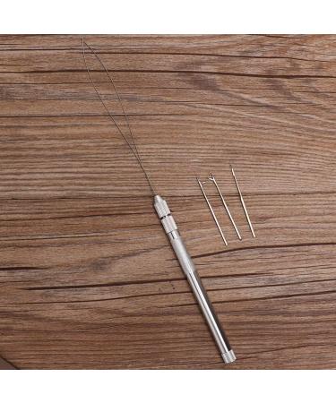 Hair Extension Loop Needle Threader Kit Pulling Hook Tool for Hair Aluminum Handle Hair Extension Threading Tool Micro Beads Loop Needle Threader for Hair Extensions Feather Ext - Buy Online on SooperMarket.com