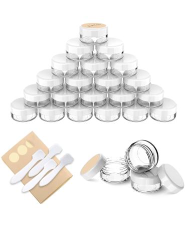 24 pieces of jaws pamiyo 10 ml of empty can clear crucible cream can empty transparent crucible tap with screw cap trip potty pot set for lotion cream mini candles cosmetics) 10ml white