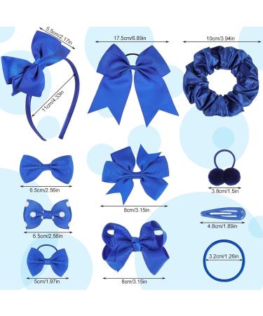 48Pcs Royal Blue Girls School Hair Accessories Kit - Bow Clips, Headband, Ponytail Holder, Elastics Bands, Ribbon Barrettes - Birthday Gift (Rblue) - Buy Online on SooperMarket.com