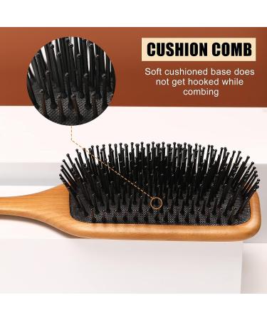 olelo Natural Wooden Paddle Hair Brush - Eco-Friendly Beech Scalp Massage Brush for Thick, Curly, Thin, Long, Short, Wet or Dry Hair - Square Black - Women, Men, Kids - 1 Count - Buy Online on SooperMarket.com