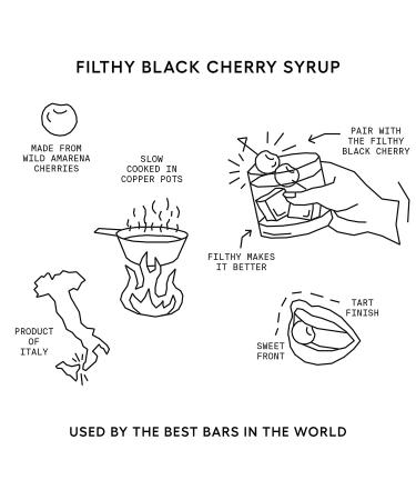 Filthy Black Cherry Syrup - Premium Cocktail Cherry Garnish - Non-GMO, Vegan & Gluten Free - 8oz Pouches - 3 Pack - Buy Online on SooperMarket.com