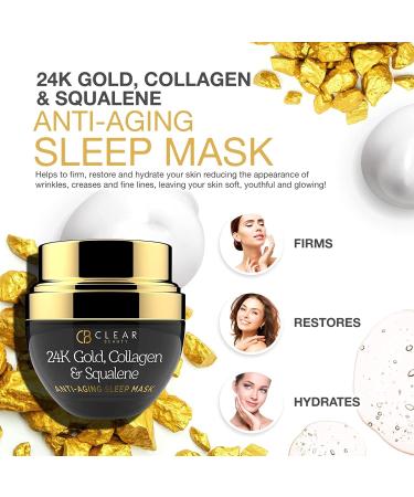 Clear Beauty 24K Gold Collagen & Squalene Daily Face Moisturizer - Hydrating, Firming & Brightening Anti-Aging Cream - Buy Online on SooperMarket.com