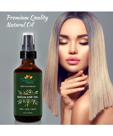 100% Pure Squalane Oil - Vegan Moisturizing Serum for Face Body Hair & Nails (4oz / 118mL) - Plant-Derived Skincare Solution - Buy Online on SooperMarket.com