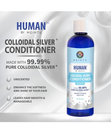 99.99% Pure Colloidal Silver Conditioner - Unscented Hair Care for Dry & Damaged Hair - Enhances Softness & Shine - 8 Oz - Buy Online on SooperMarket.com