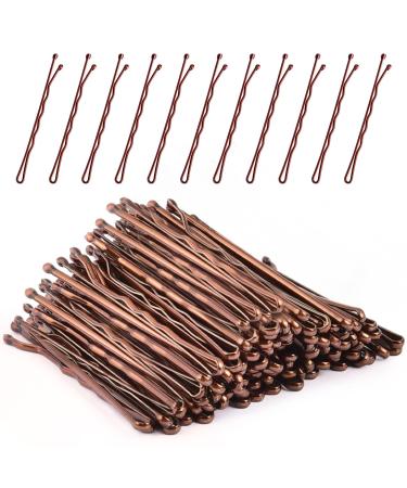 Hair Grips Brown MORGLES 120 Pcs Bobby Pins Brown Hair Pins for Women with Box (5 cm/2Inches)