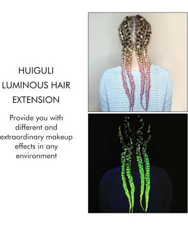 Huiguli Braiding Hair Extension Grow in the Dark for Women Fluorescent Ombre Jumbo Braiding Wigs Kanekalon for Twist Braiding for Women (Green) - Buy Online on SooperMarket.com