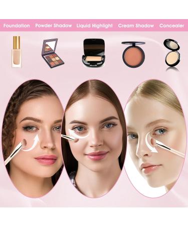 Gjinxi Angled Flat Concealer Brush Under Eye Concealer Brush Mini-sloped Concealer Brush Dense Synthetic Contour Brush Foundation Brush Face Brush Concealer Brushs Make Up Brushes - Buy Online on SooperMarket.com
