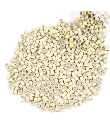 Vlasy 600 Pcs Silicone Micro Rings for I Tip Hair Extensions 4mm Micro Nano Beads Micro Links Hair Beads (Blonde) Micro-4mm-600Pcs Blonde