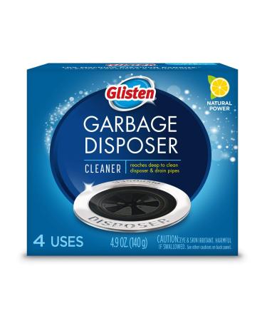 Glisten Garbage Disposal Cleaner and Odor Eliminator with Foaming Action Removes Buildup and Cleans Lemon Scent 4 Uses