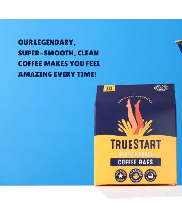 TrueStart Barista Coffee Bags - Energising Colombian Arabica - Biodegradable Quick Brew - 10 Bags - Buy Online on SooperMarket.com