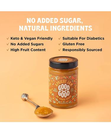 GOOD GOOD Sweet Apricot Jam - Keto Friendly - Low Calorie and No Added Sugars - Vegan - Gluten Free - Preserves - 330g x 2 - Buy Online on SooperMarket.com