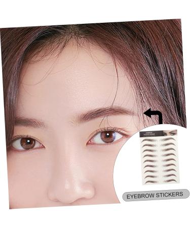 Mikinona 9 Sheets Waterproof Eyebrow Stickers Eyebrow Stickers Waterproof Brown False Eyebrows Cosmetics Hair 21x14.7cm Brown - Buy Online on SooperMarket.com