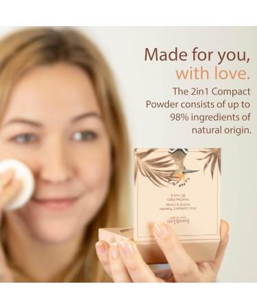 Jean & Len 2in1 Compact Powder Matte & Cover 01 Ivory - Vegan Paraben-Free Lightweight Face Powder for Perfect Skin Tone - 10g - Buy Online on SooperMarket.com