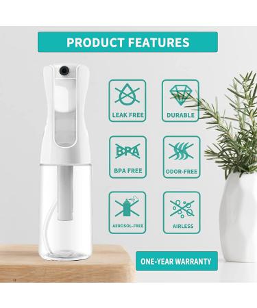 AMOYOX Ultra Fine Mist Spray Bottle 2 Pack - 200ml for Hair Styling, Plants, Cleaning, Misting & Skin Care - Buy Online on SooperMarket.com