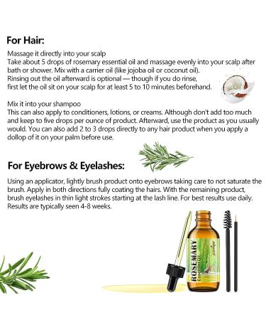 Rosemary Essential Oil for Hair Growth & Skin Care (2 Fl Oz) - Stimulates Growth, Nourishes Scalp, Improves Circulation - Hair Loss Treatment - Buy Online on SooperMarket.com