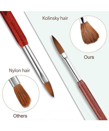 8# Sable Nail Art Brush Nail Brush with Red Wooden Handle Manicure Design Manicure tool Brown-8# - Buy Online on SooperMarket.com