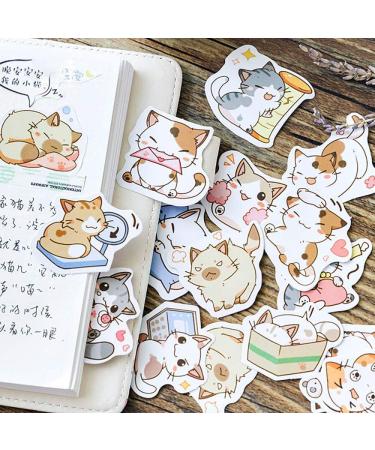 Small Size Scrapbook Stickers 45pcs Doraking Boxed DIY Decoration Super Cute Cats Stickers for Laptop Planners Scrapbook Suitcase Diary Notebooks Album(Sweet Cats 45pcs/ Box)