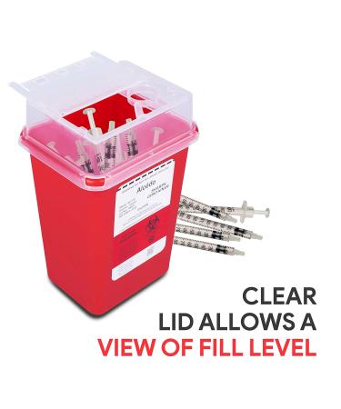 Sharps Container for Home Use and Professional 1 Quart (3-Pack) by Alcedo | Biohazard Needle and Syringe Disposal | Small Portable Container for Travel 1 Quart 3 - Buy Online on SooperMarket.com