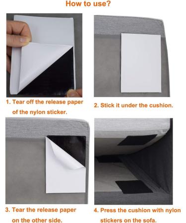 Aobrill Non Slip Cushion Pad  Hook Loop Tape for Reduce Couch Cushions Sliding (6 x 6 inch)- (8PCS  Black) 8 Black - Buy Online on SooperMarket.com