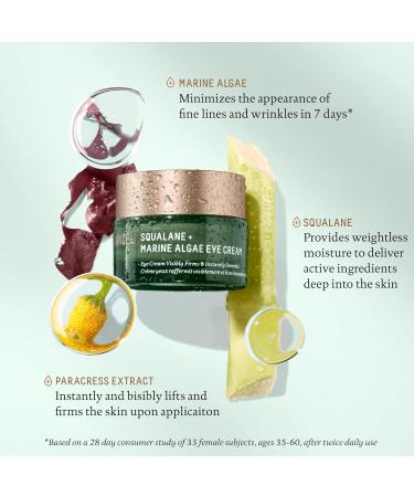 BIOSSANCE Squalane and Marine Algae Eye Cream. Rich Anti-Aging Face Cream Lifts Firms and Smooths Fine Lines and Wrinkles 0.5 ounces - Buy Online on SooperMarket.com