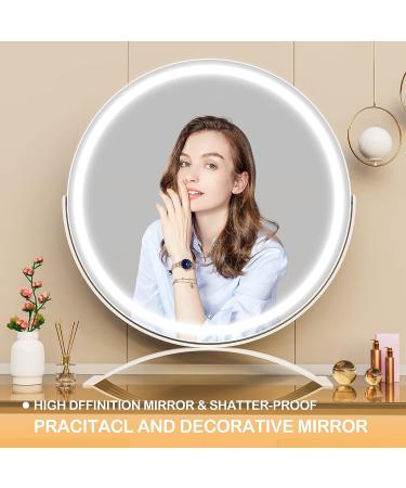 Gvnkvn Vanity Mirror with Lights - 18 Lighted Makeup Mirror with 3 Color Modes and Touch Control - Oval LED Makeup Mirror for Bedroom - 360 Adjustable White - 18x18 - Buy Online on SooperMarket.com