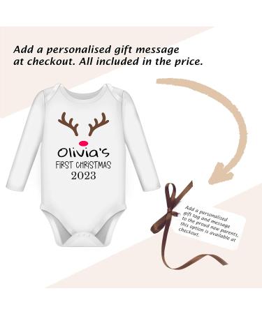 Personalised My First Christmas Baby Grow Outfit | Unisex Newborn Vest | 1st Xmas Gift for Boys & Girls - Buy Online on SooperMarket.com