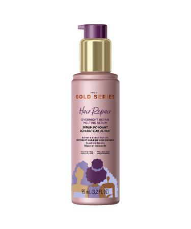 Pantene Hair Serum Gold Series Overnight Repair with Biotin and Kukui Nut Oil Natural Products Sulfate Free 3.2 Fl Oz