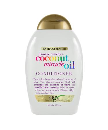 OGX Extra Strength Damage Remedy + Coconut Miracle Oil Conditioner for Dry  Frizzy or Coarse Hair  Hydrating & Flyaway Taming Conditioner  Paraben-Free  Sulfate-Free Surfactants  13 fl oz