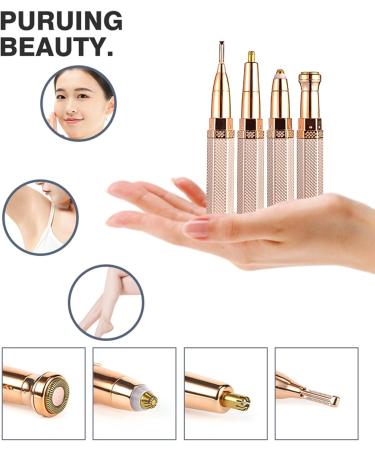 Rehomy 4 in 1 Women's Hair Trimmer Set - Rechargeable Painless Eyebrow Nose Ear and Body Hair Remover for Effortless Grooming - Buy Online on SooperMarket.com