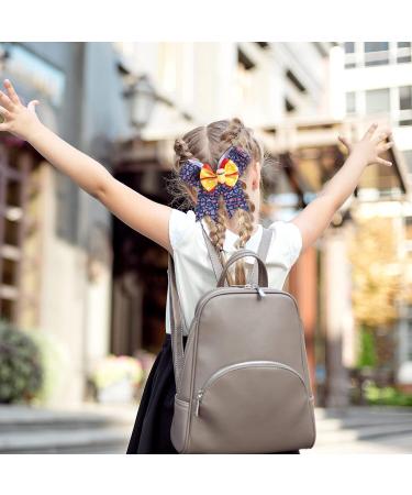4 Pcs Alphabet Hair Bow Alligator Clips for Girls - Grosgrain Ribbon Hairbows | Kindergarten Back to School Hair Accessories - Buy Online on SooperMarket.com