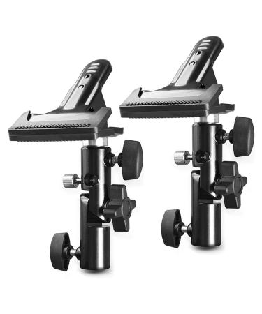 SLOW DOLPHIN Photo Studio Heavy Duty Metal Clamp Holder with 5/8 Light Stand and Umbrella Reflector Holder(2 PCS)