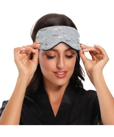 WELLDAY Butterfly and Wildflowers Sleep Mask - Soft Comfort Eye Shade Cover for Men and Women - Adjustable Strap for Complete Blockout Light - Buy Online on SooperMarket.com