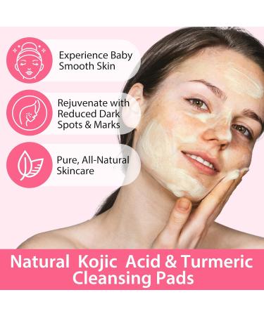 Turmeric Kojic Acid Cleansing Pads | Acne Scars & Pigmentation Treatment | Firming Facial Cleansing Pads | 50PCS for Clean Skin & Pore Care - Buy Online on SooperMarket.com
