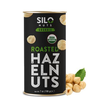 SILO Nuts Organic Hazelnuts 200 gr Roasted Toasted Blanched Whole Hazelnut Shelled GMO-Free Nuts Vegan Kosher Great Snack for Parties and an Ingredient for Baking