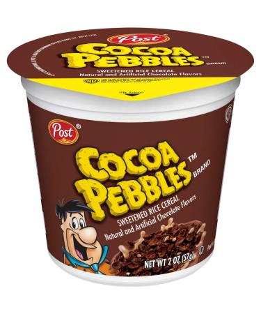Post Cocoa PEBBLES Breakfast Cereal Portable Individual Cereal Cups To Go Gluten Free Cereal 2.0-Ounce (Pack of 12)