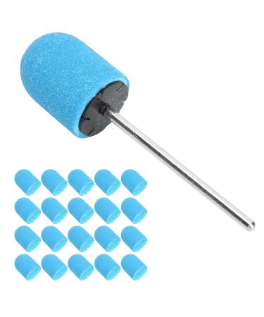 Nail Sanding Drill Bit 0.5 X 0.7in Easy To Store High Strength Nail Polishing Sanding Head Fine Sandpaper with Shaft for Grinding(blue)