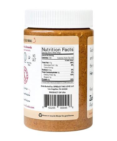 Spread The Love Unsalted Crunch Almond Butter - 16 oz (454 g) | Healthy Snack - Buy Online on SooperMarket.com