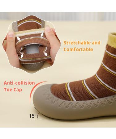 Zuimei 2 Pairs Toddler Sock Shoes | Baby Boys Girls First Walking Shoes | Anti-Slip Rubber Sole | Infant Slippers (6-12 months) - Buy Online on SooperMarket.com
