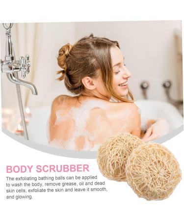 KALLORY 2pcs Natural Loofah Bath Sponge Set - Exfoliating Scrubber for Showers & Spa | International Shipping - Buy Online on SooperMarket.com
