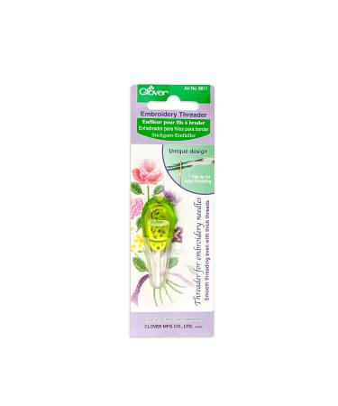 Clover 8611 Needle Threader for Embroidery Needles-Apple Green